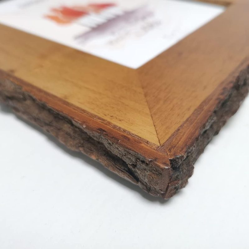 5x7 Live Edge Picture Frame, Rustic Wood Photo Frames Farmhouse Decor for Tabletop or Wall Display, Natural Brown - Image 2