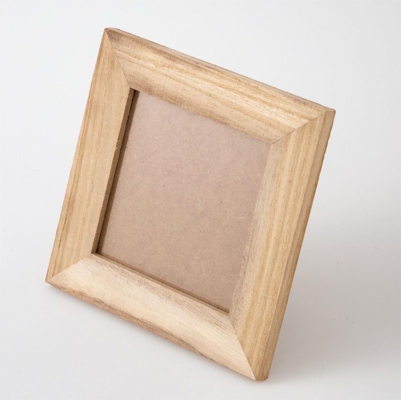 6 PCS Unfinished Wooden Picture Frames for 4.3 x 4.3 in Photos Standing Postcard Wooden Photo Frames for Crafts Wood DIY Painting Arts Projects and Decorate photo frame