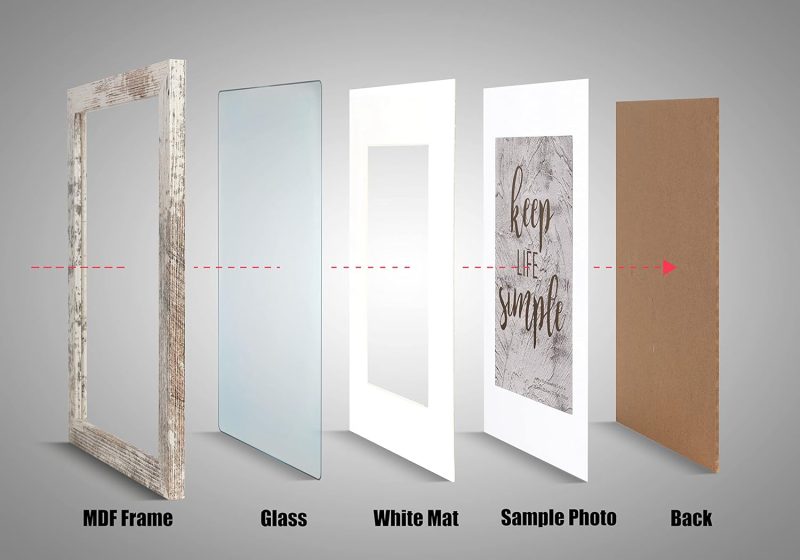 11x14 Picture Frame Rotten White 2 Pcs in 1 set 11x14 Frame can Display 8x10 Picture with Mat or 11x14 Without Mat on the Wall - Image 2