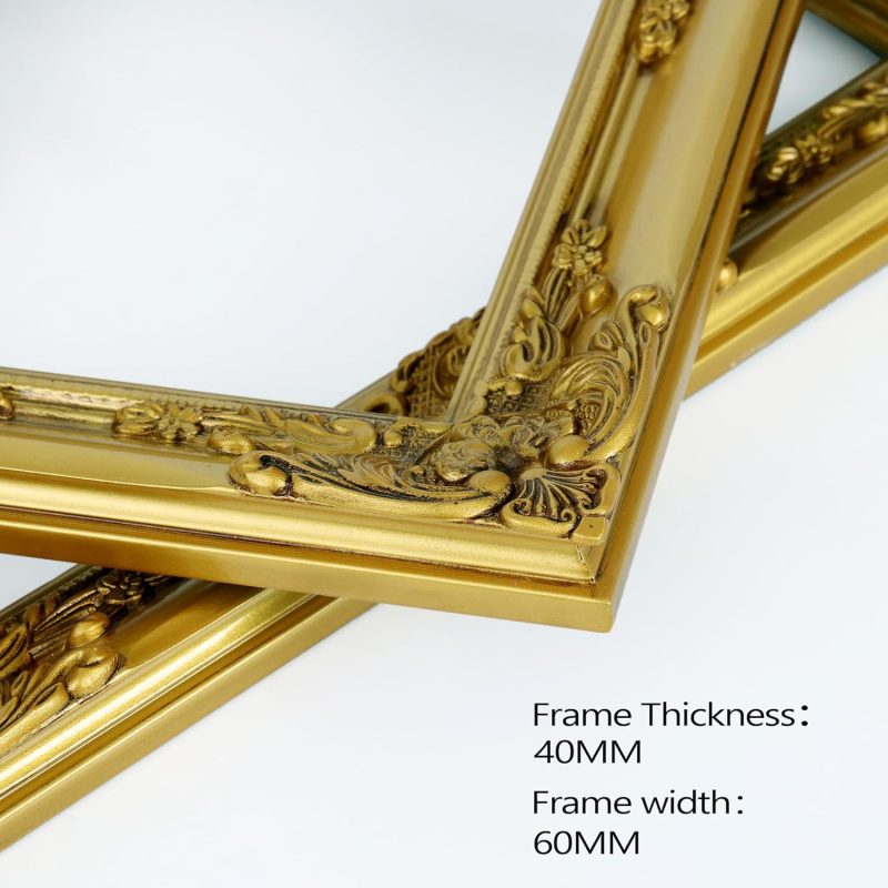 Ornate Wooden Gold Picture frames,12x16 Picture Frame for Photo Frame,Canvas Frames,Art Panels Frame,Paintings,Artwork,Corner Ornaments Gold Frames,12x16 Frame without Acrylic Glass and Backing